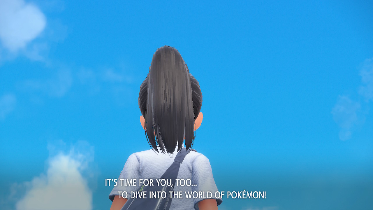 Pokémon GO -pelin hahmo katsoo sinistä taivasta kohti. Kuvateksti englanniksi: On myös sinun aikasi sukeltaa Pokémonin maailmaan.